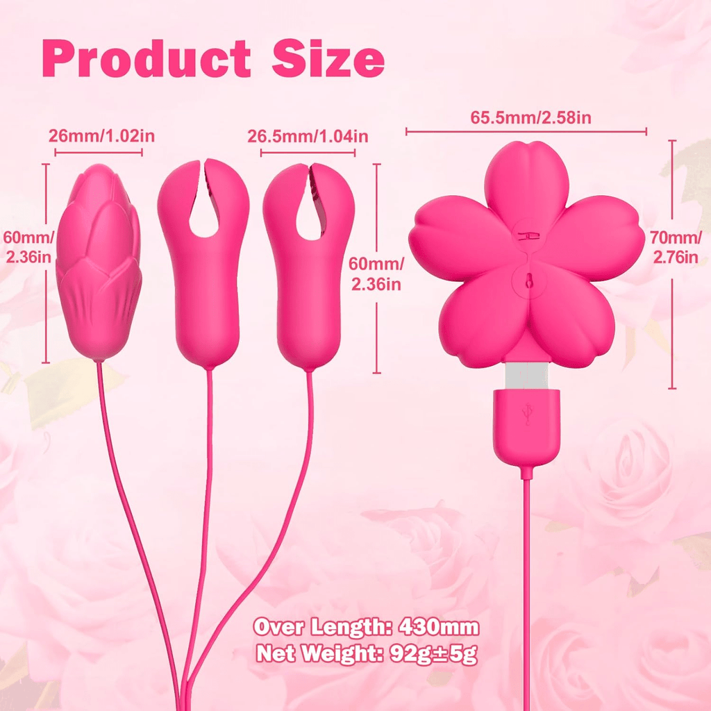 PetalClamp Nipple Clamp & Egg Vibrator Set