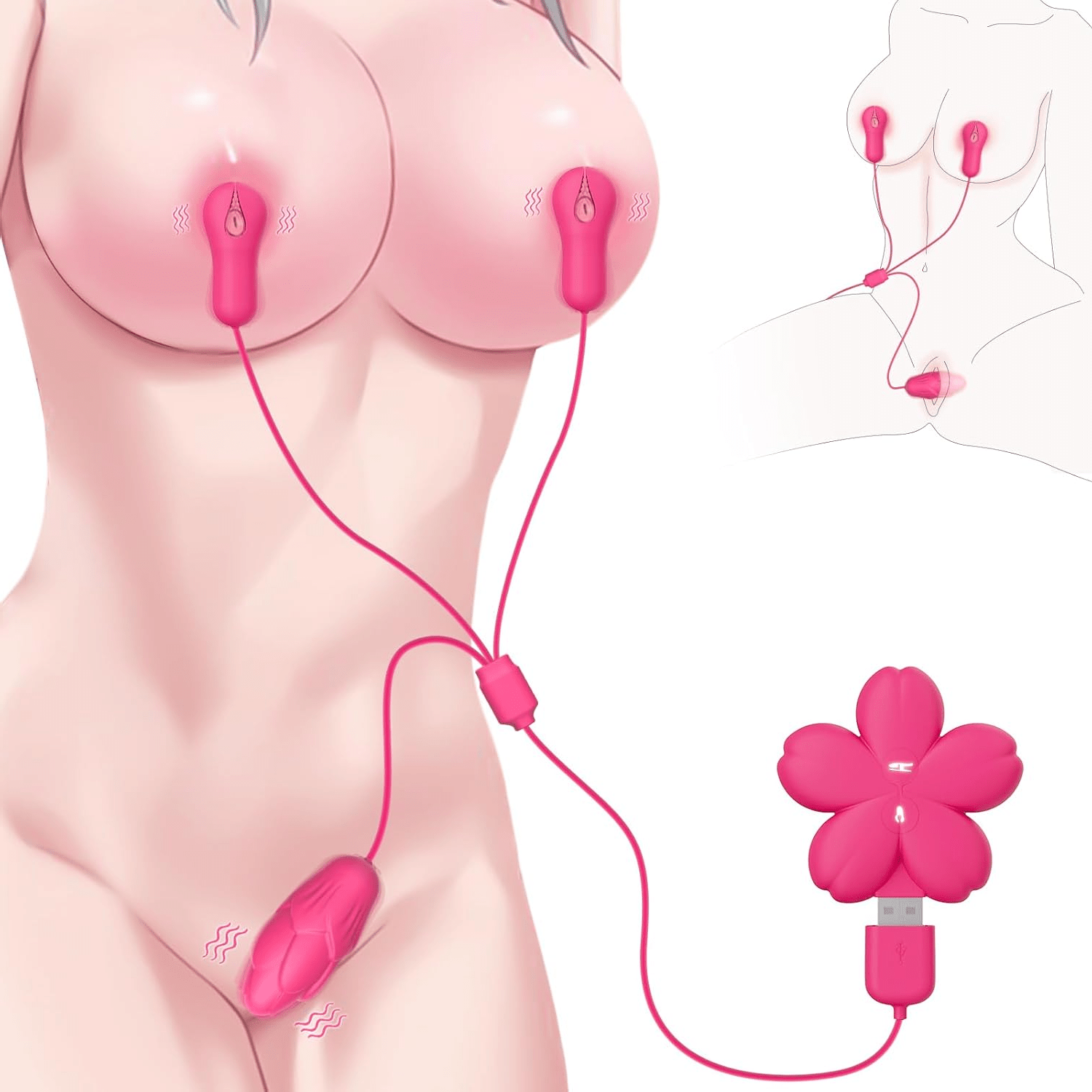 PetalClamp Nipple Clamp & Egg Vibrator Set