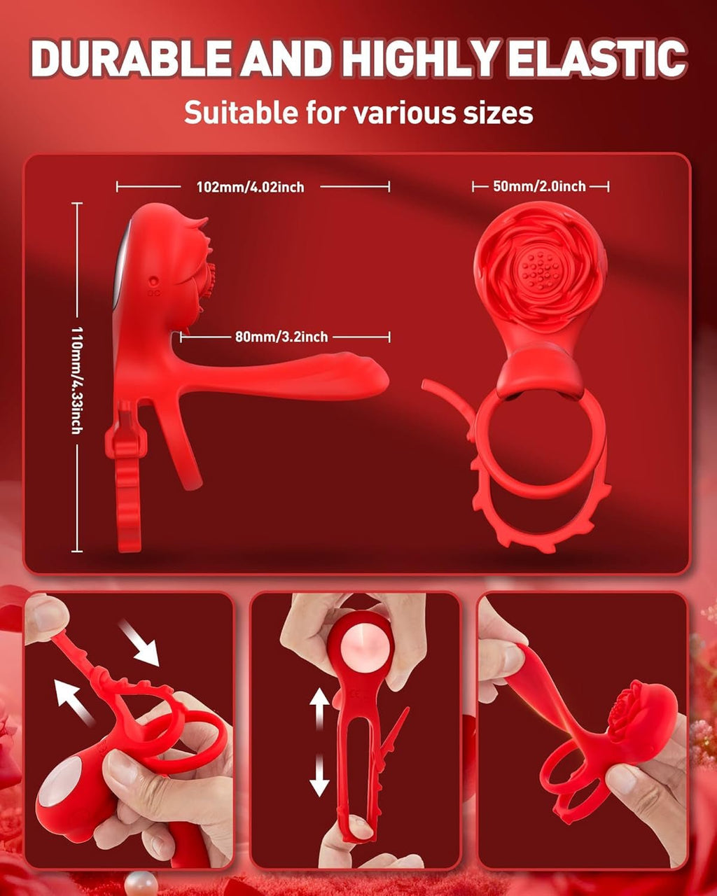 PetalGrip Adjustable Vibrating Couples Cock Ring