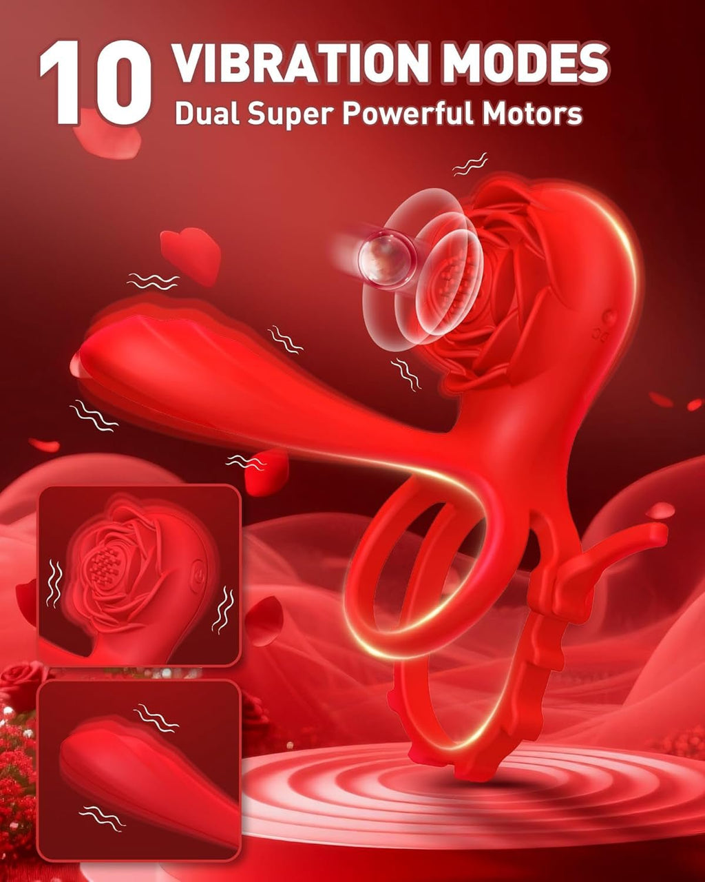 PetalGrip Adjustable Vibrating Couples Cock Ring