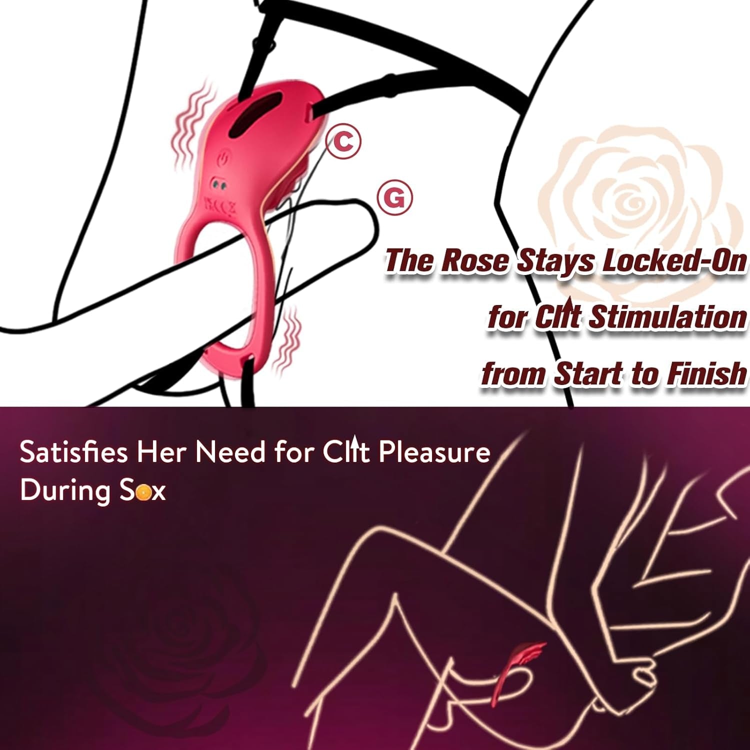 PetalLush Rose Couples Wearable Clitoral Vibrator
