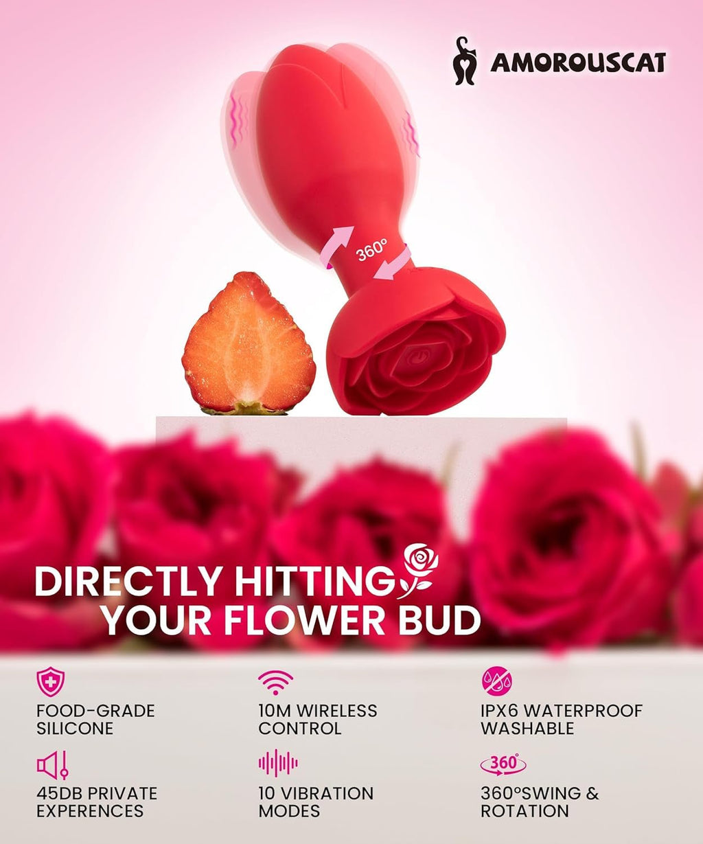 PetalOrbit Rose Anal Plug Vibrator