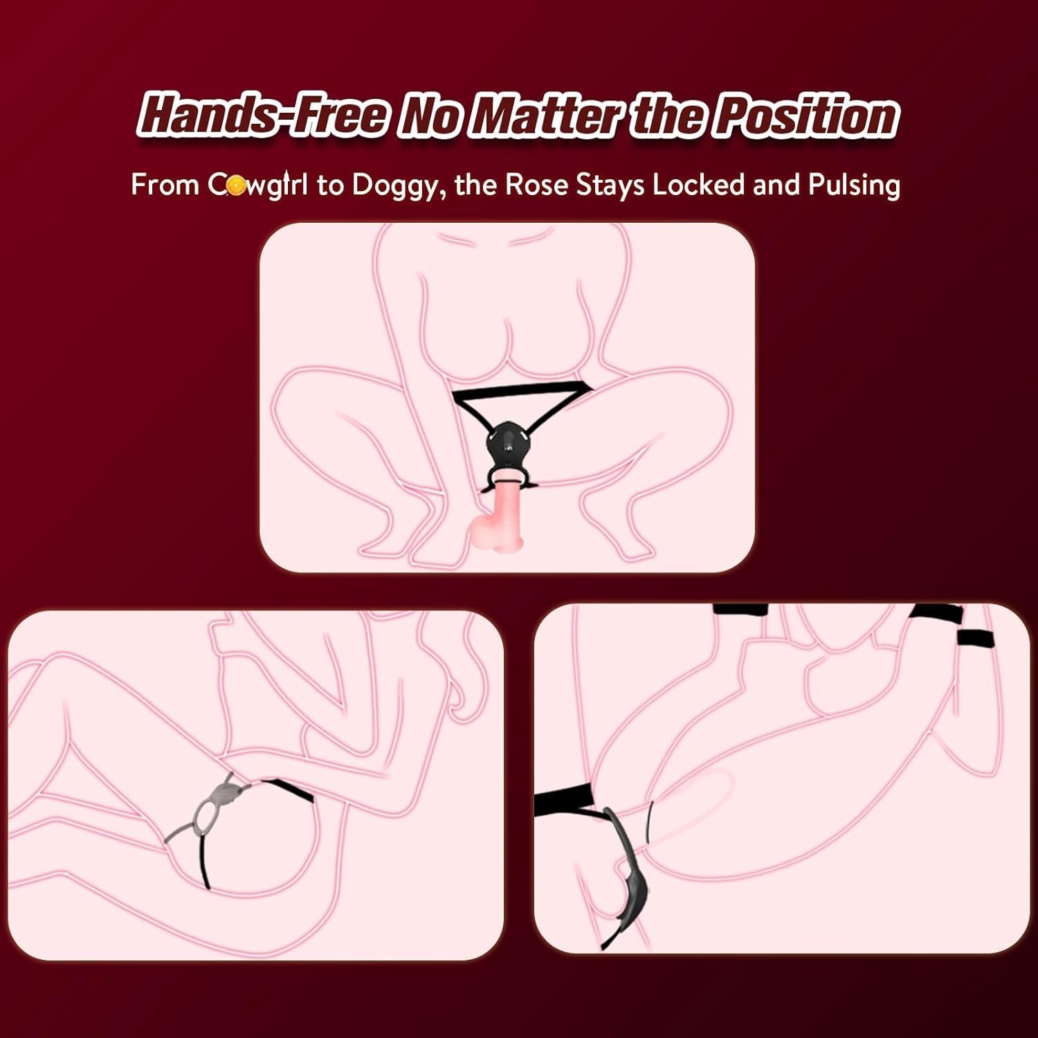 PetalThrob Strap-On Couples Rose Clitoral Vibrator