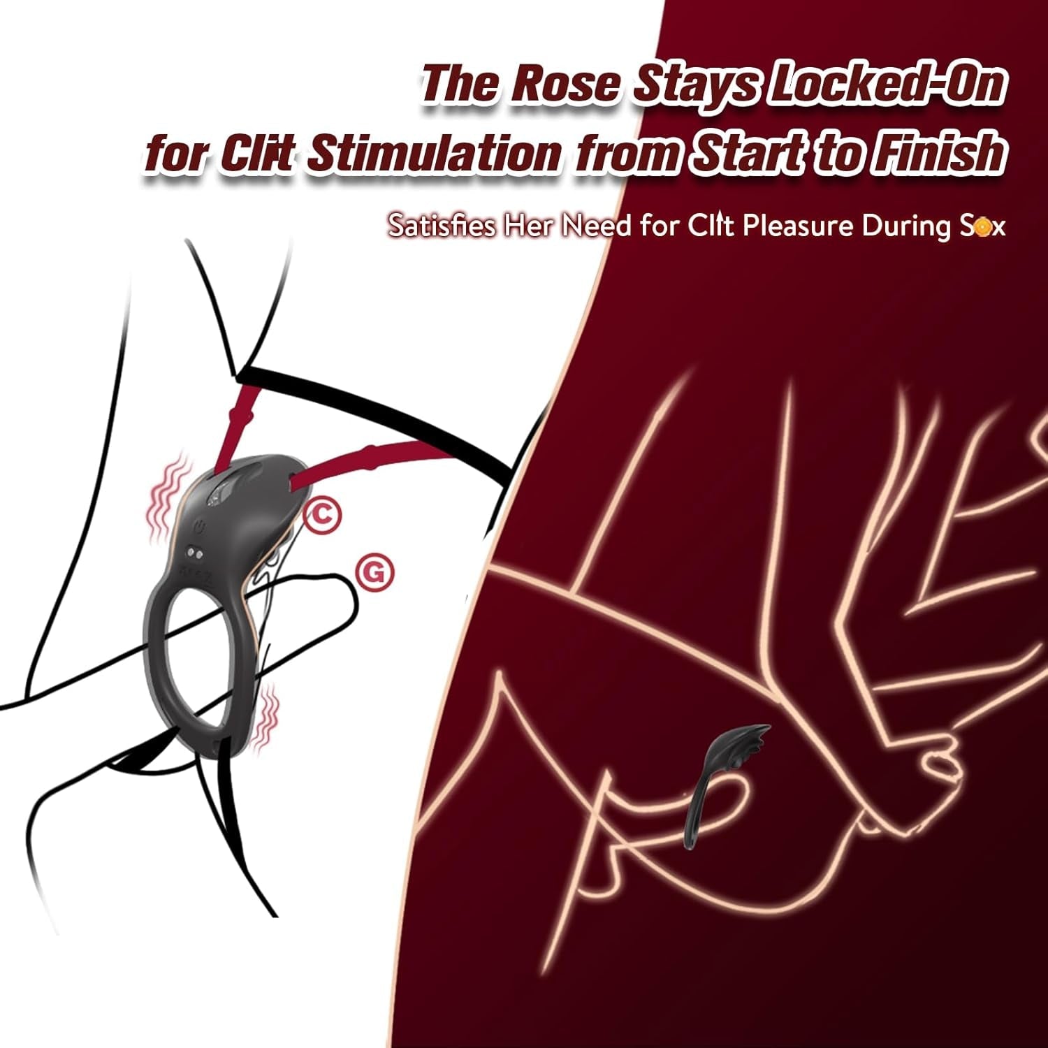 PetalThrob Strap-On Couples Rose Clitoral Vibrator