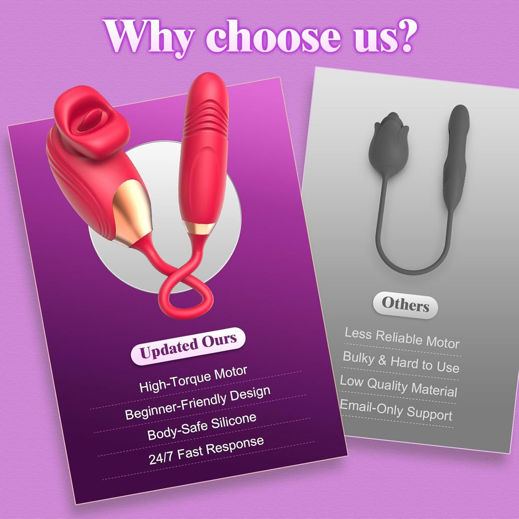 PetalThrust Rose Vibrator – Lick & Thrust 2-in-1