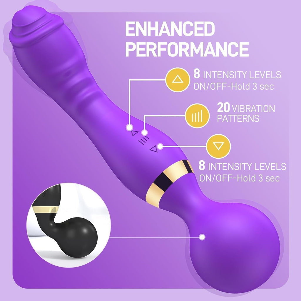 PlumVolt Dual Stimulation Wand Vibrator