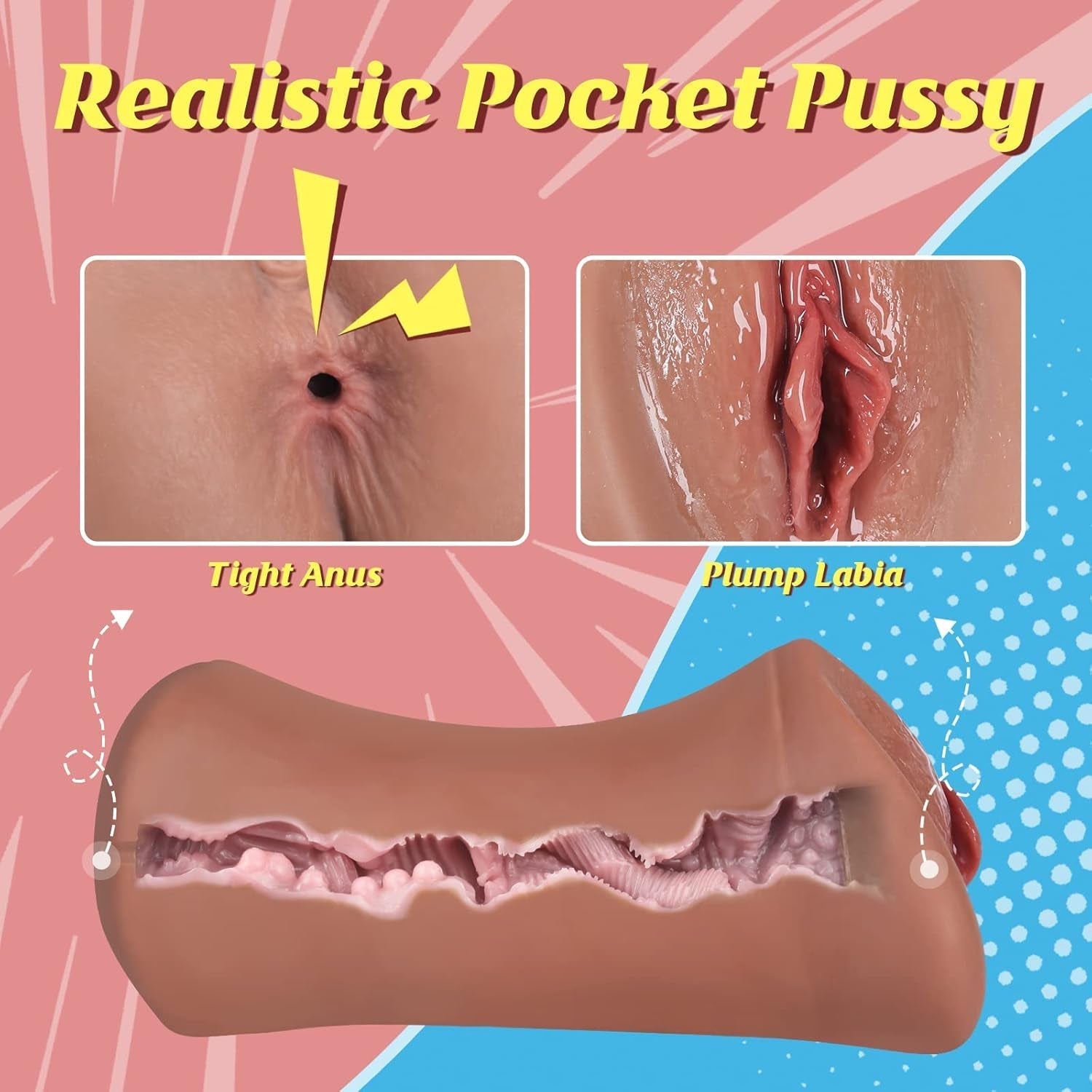 PlushRidge Dual-Ended Pocket Pussy Stroker