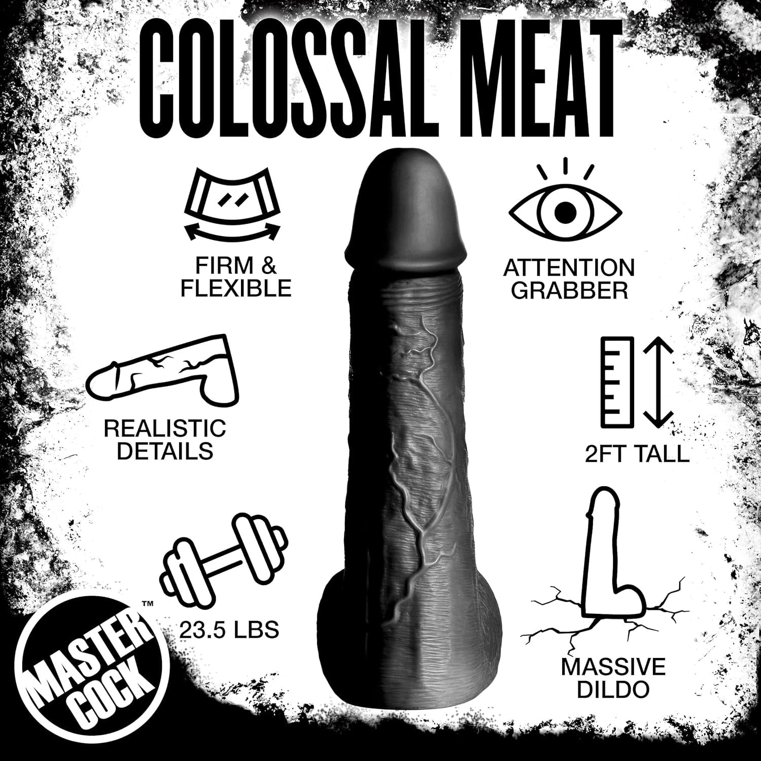 PowerRod 24-Inch Giant Ebony Dildo