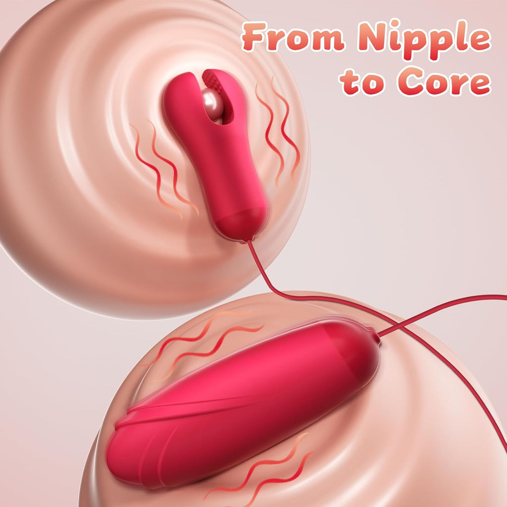 PulseLatch Nipple Clamps with Bullet Egg