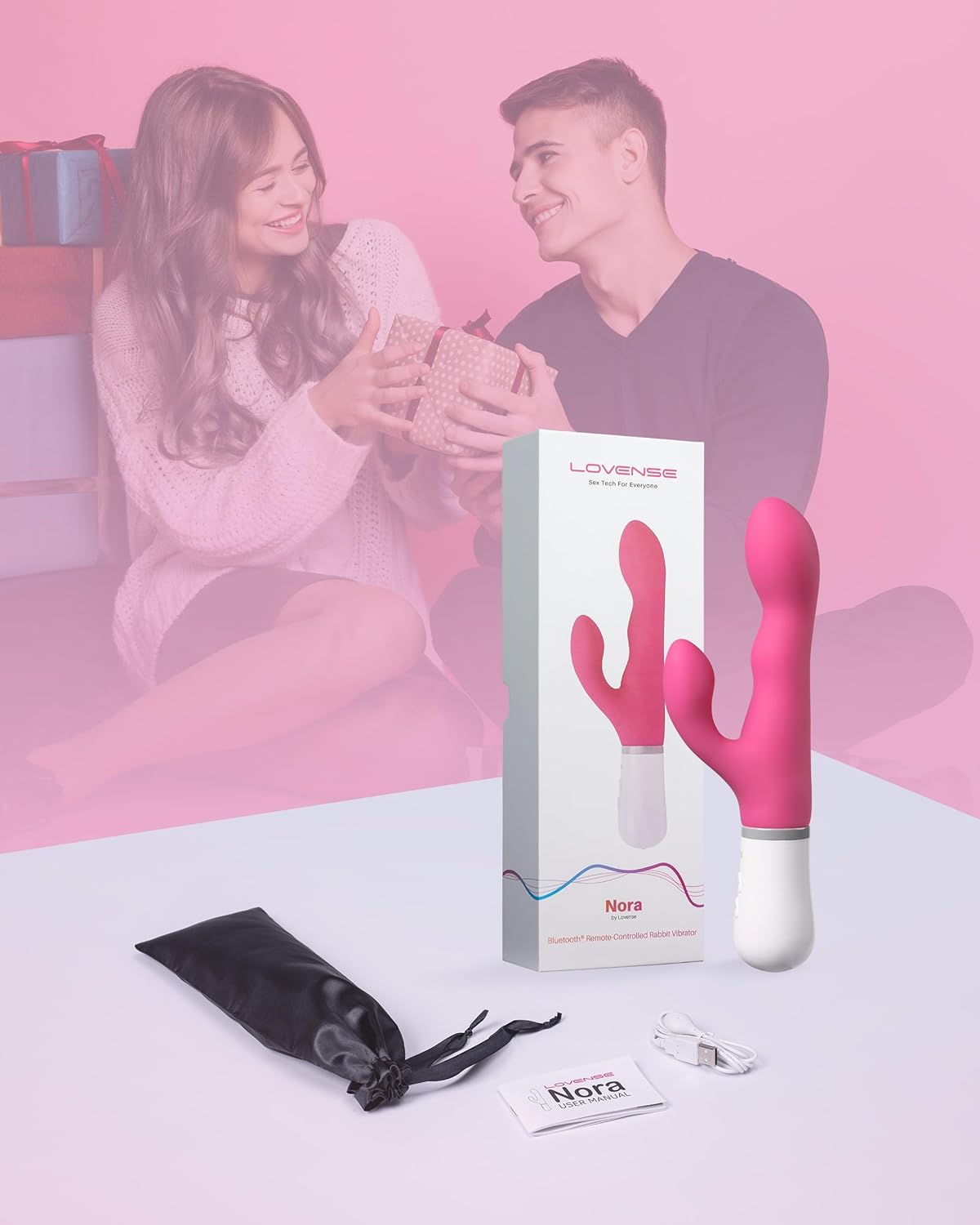 PulsePetal App-Controlled Rabbit Vibrator with Rotating Shaft