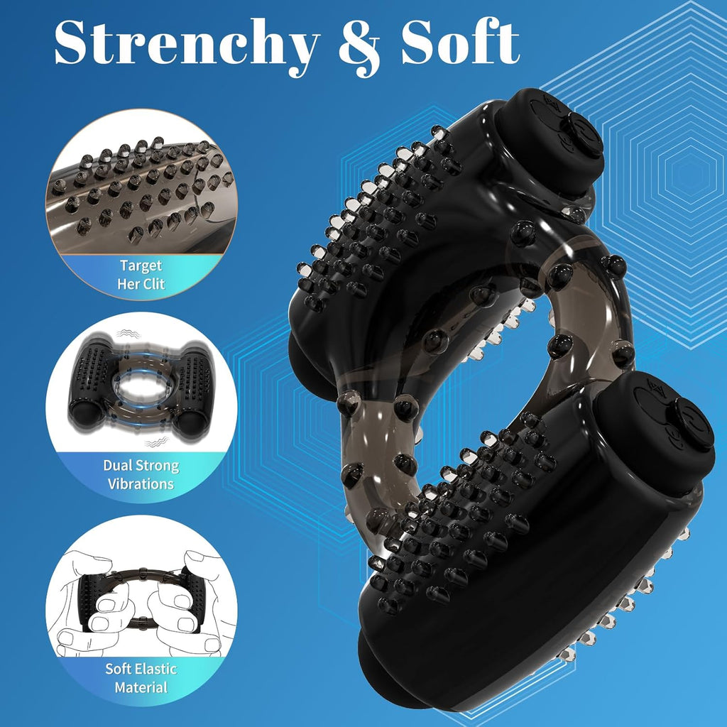 PulseRing Duo Cock Ring – Dual Bullet Vibrator