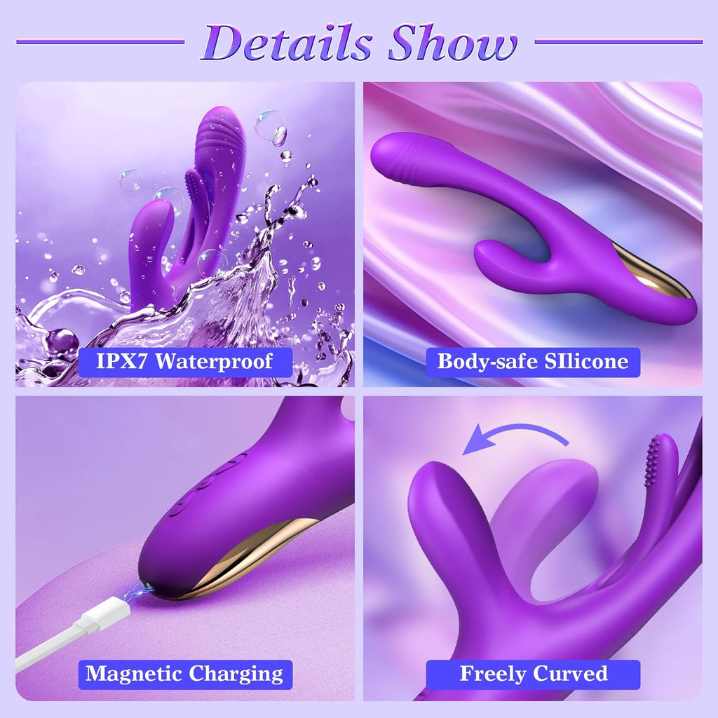 PurpleEcstasy 3-in-1 Flapping Vibrator