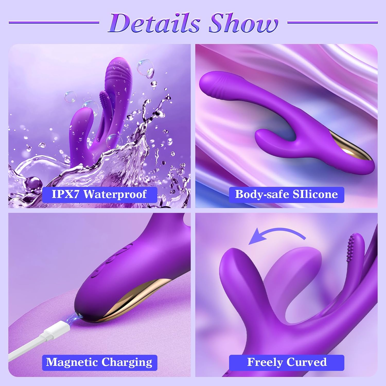 PurpleEcstasy 3-in-1 Flapping Vibrator