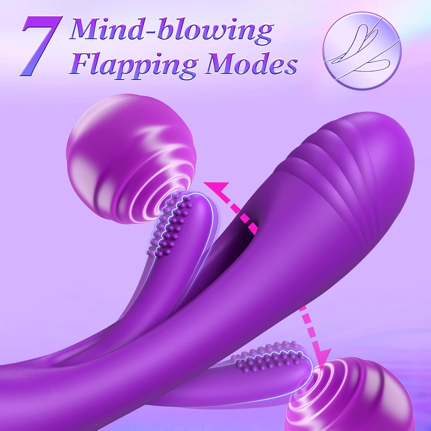 PurpleEcstasy 3-in-1 Flapping Vibrator