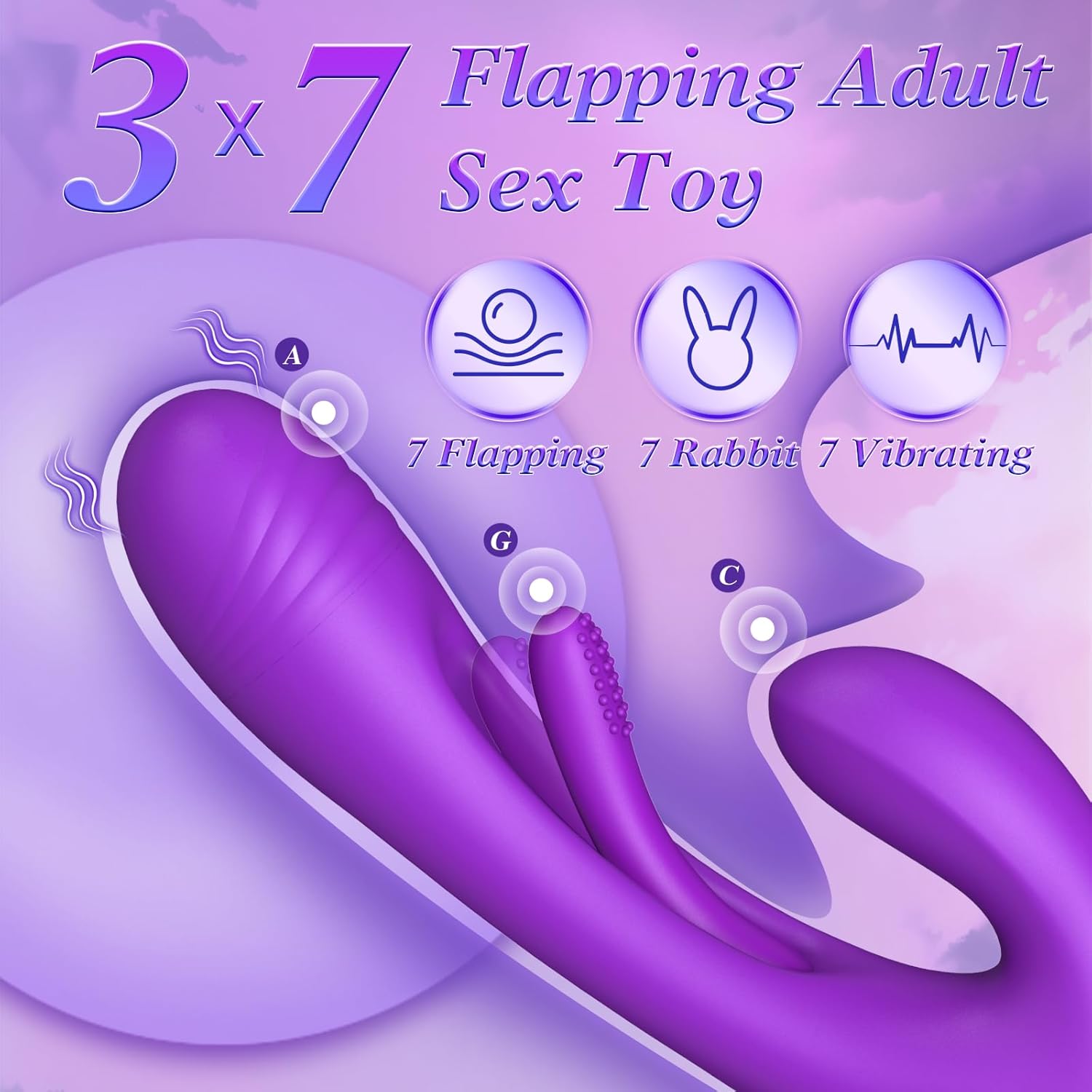 PurpleEcstasy 3-in-1 Flapping Vibrator