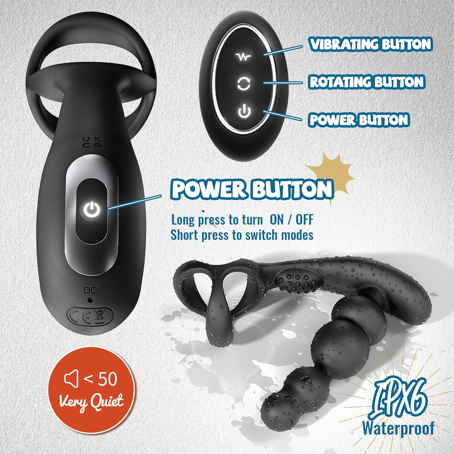 QuadVibe 4-in-1 Prostate Massager Cock Ring