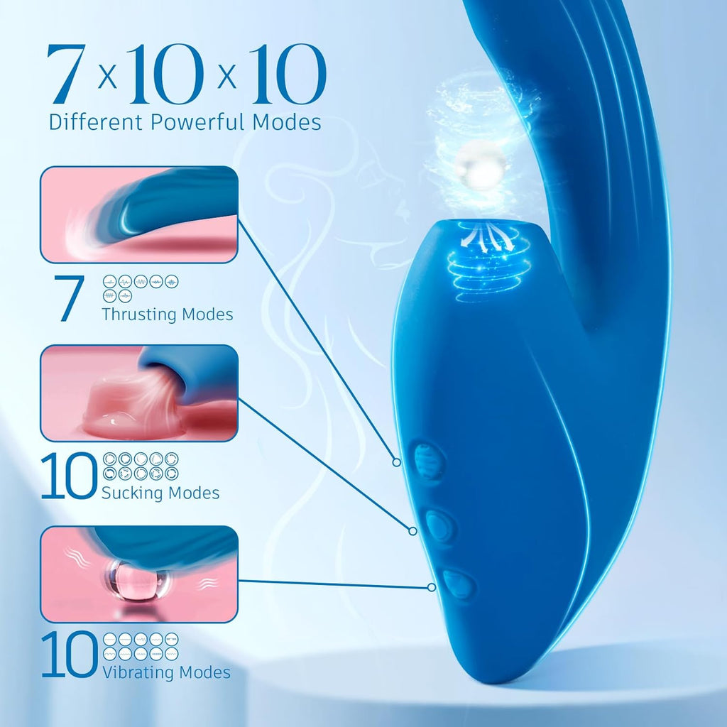 QueenPulse 3-in-1 Sucking & Thrusting Vibrator