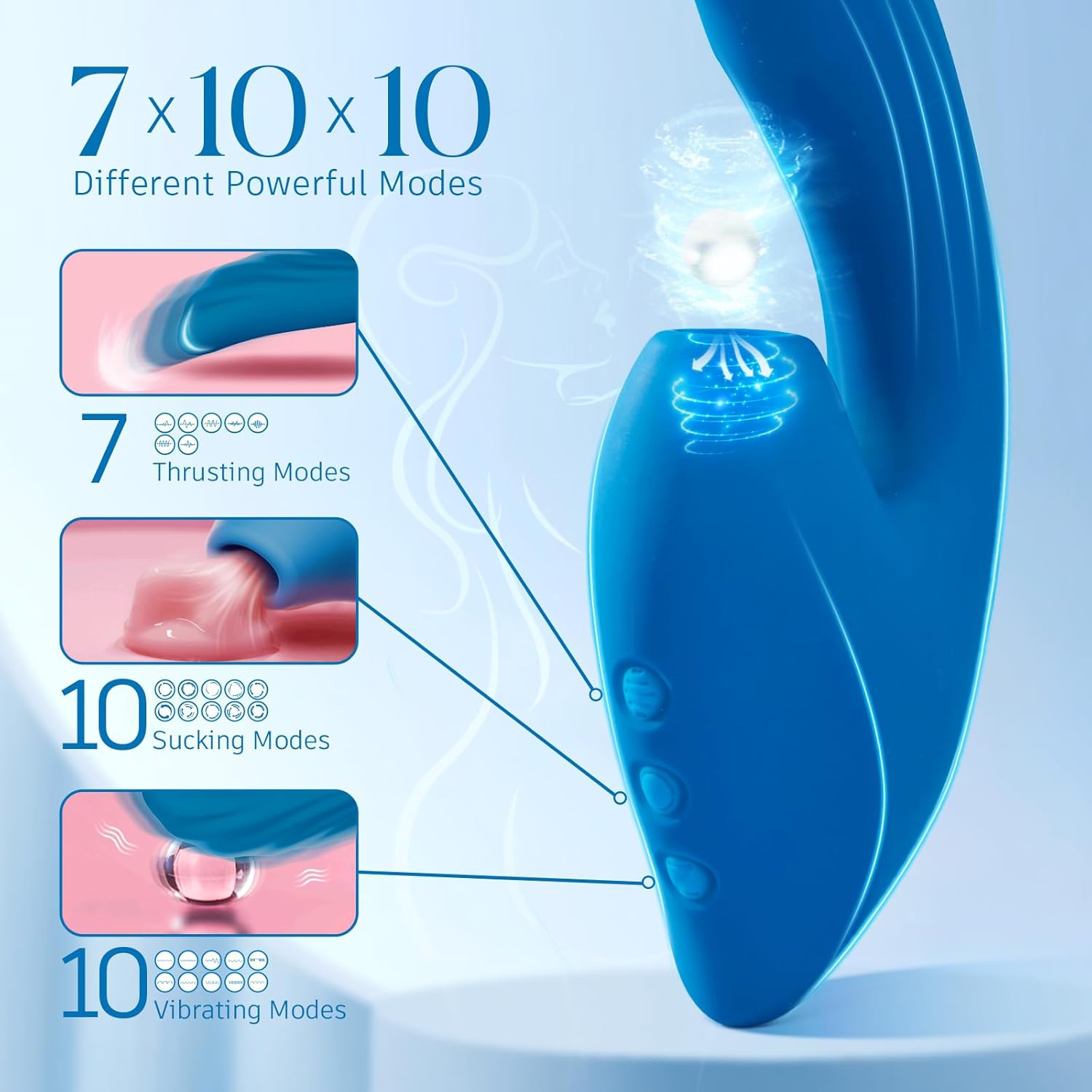 QueenPulse 3-in-1 Sucking & Thrusting Vibrator