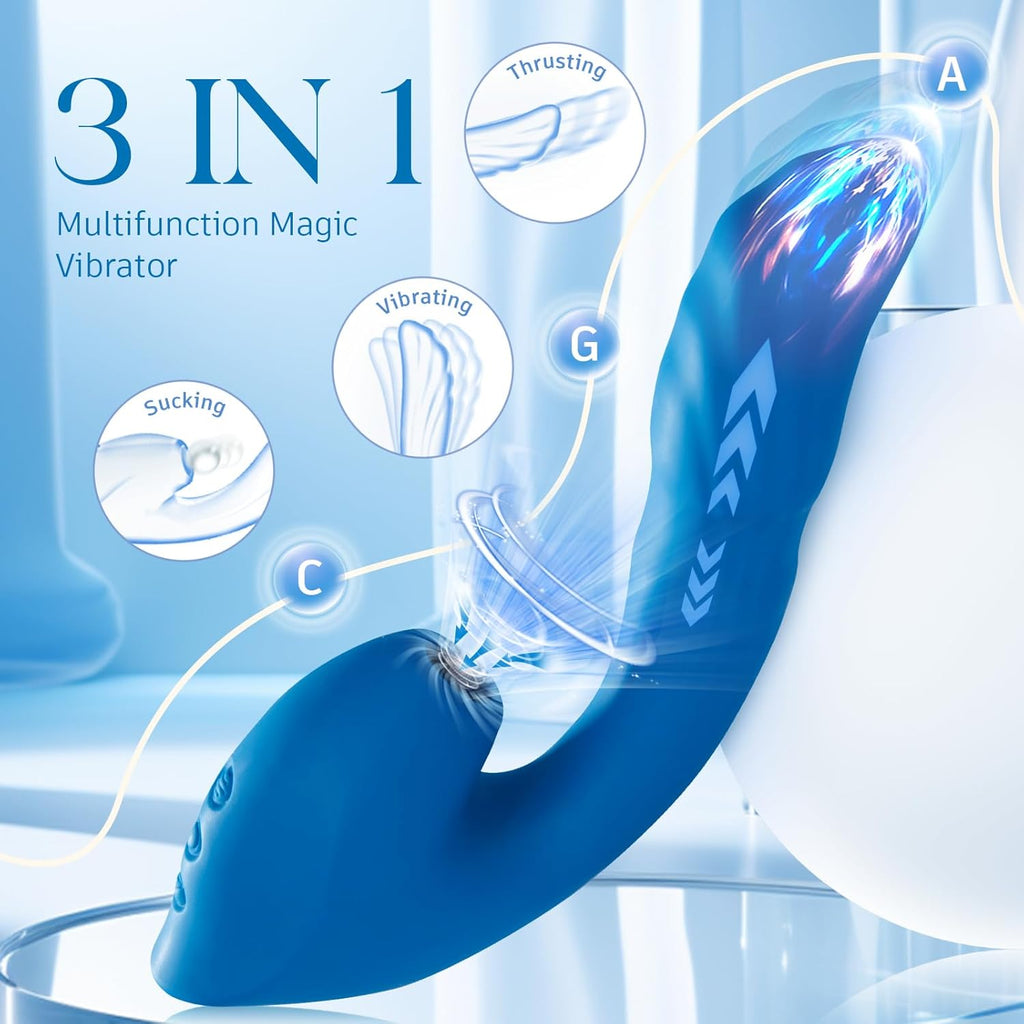 QueenPulse 3-in-1 Sucking & Thrusting Vibrator