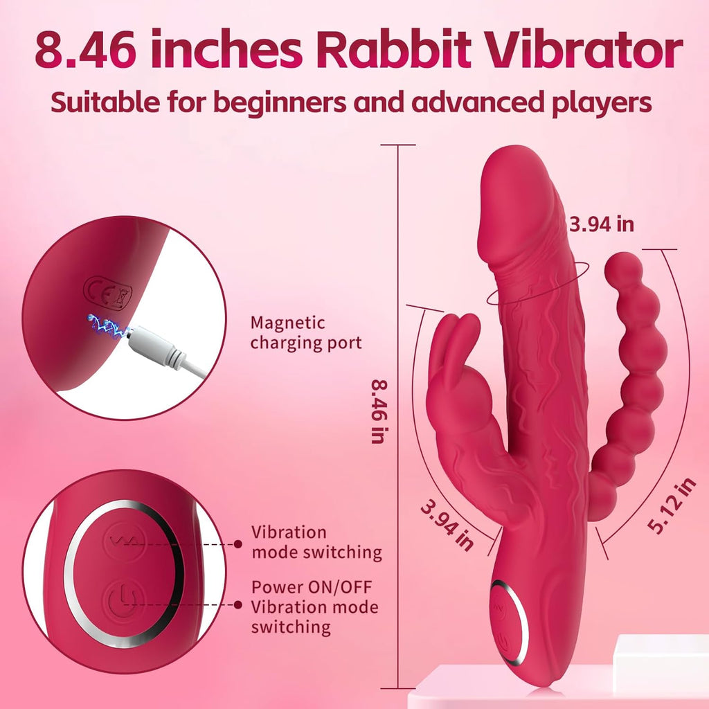 RabbitX 3-in-1 Rabbit Vibrator with Anal Beads
