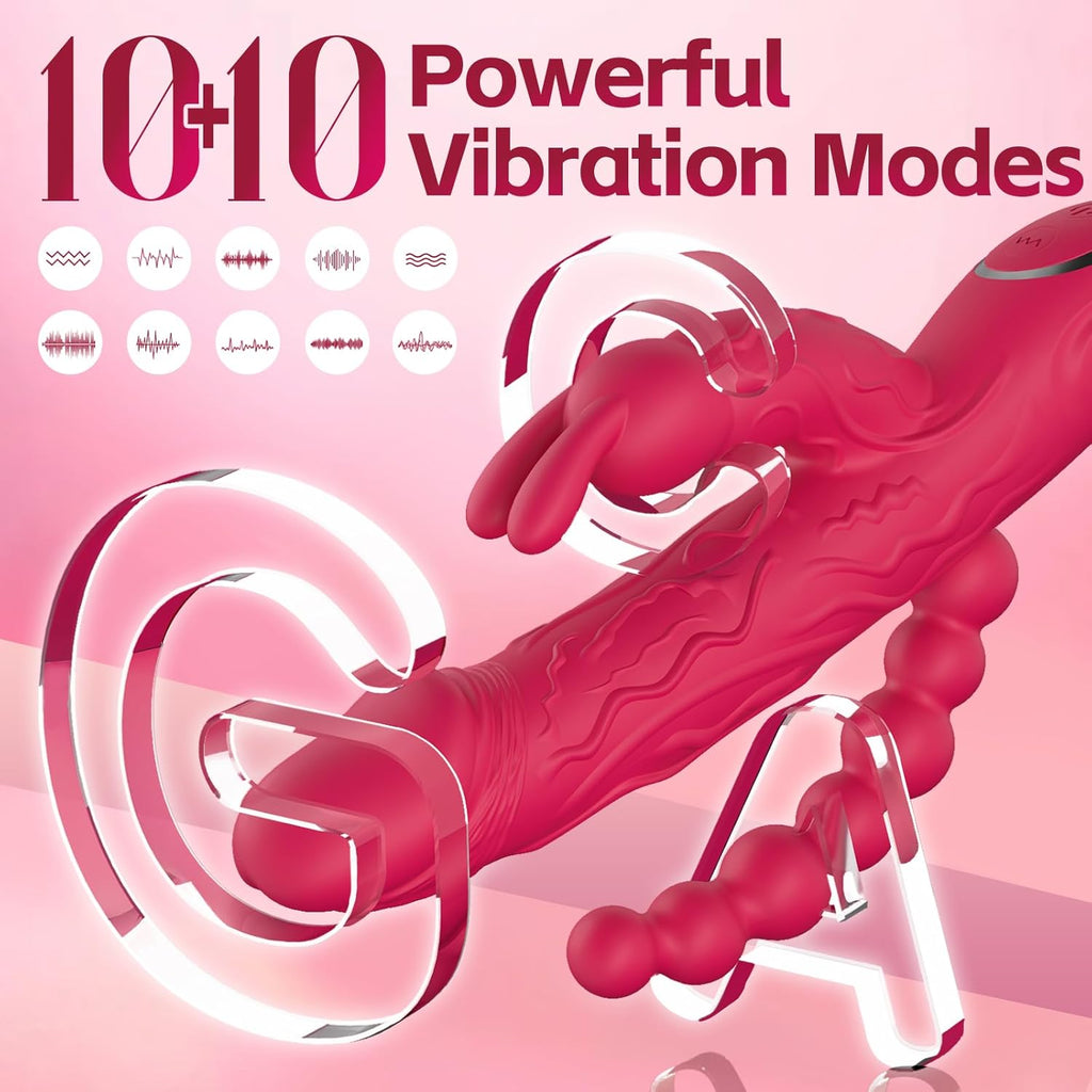 RabbitX 3-in-1 Rabbit Vibrator with Anal Beads