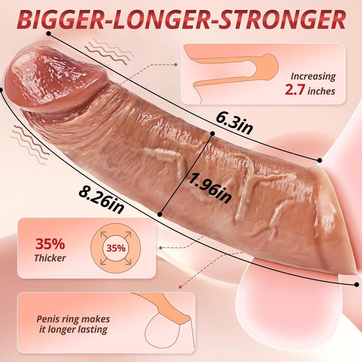 RealFit Realistic Vibrating Penis Sleeve