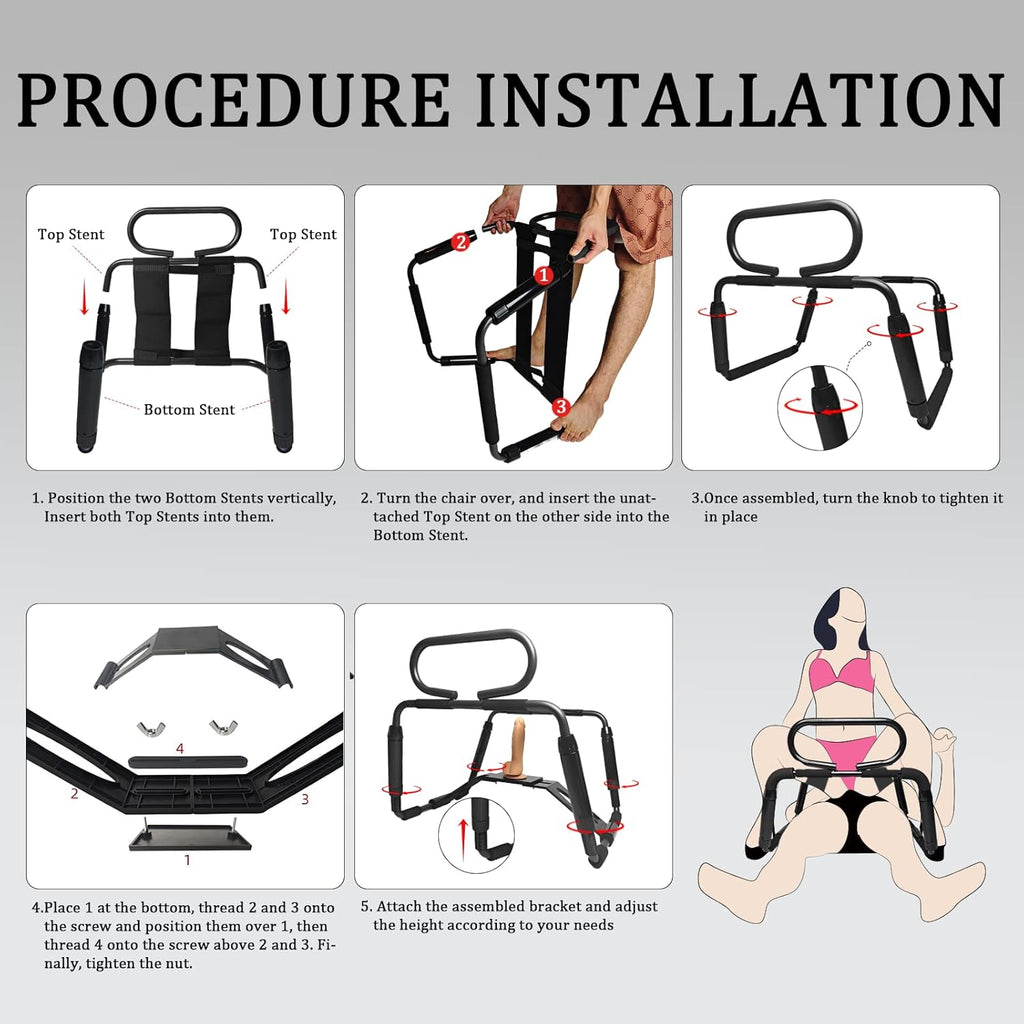 RhythmRise Adjustable Sex Chair with Dildo Mount