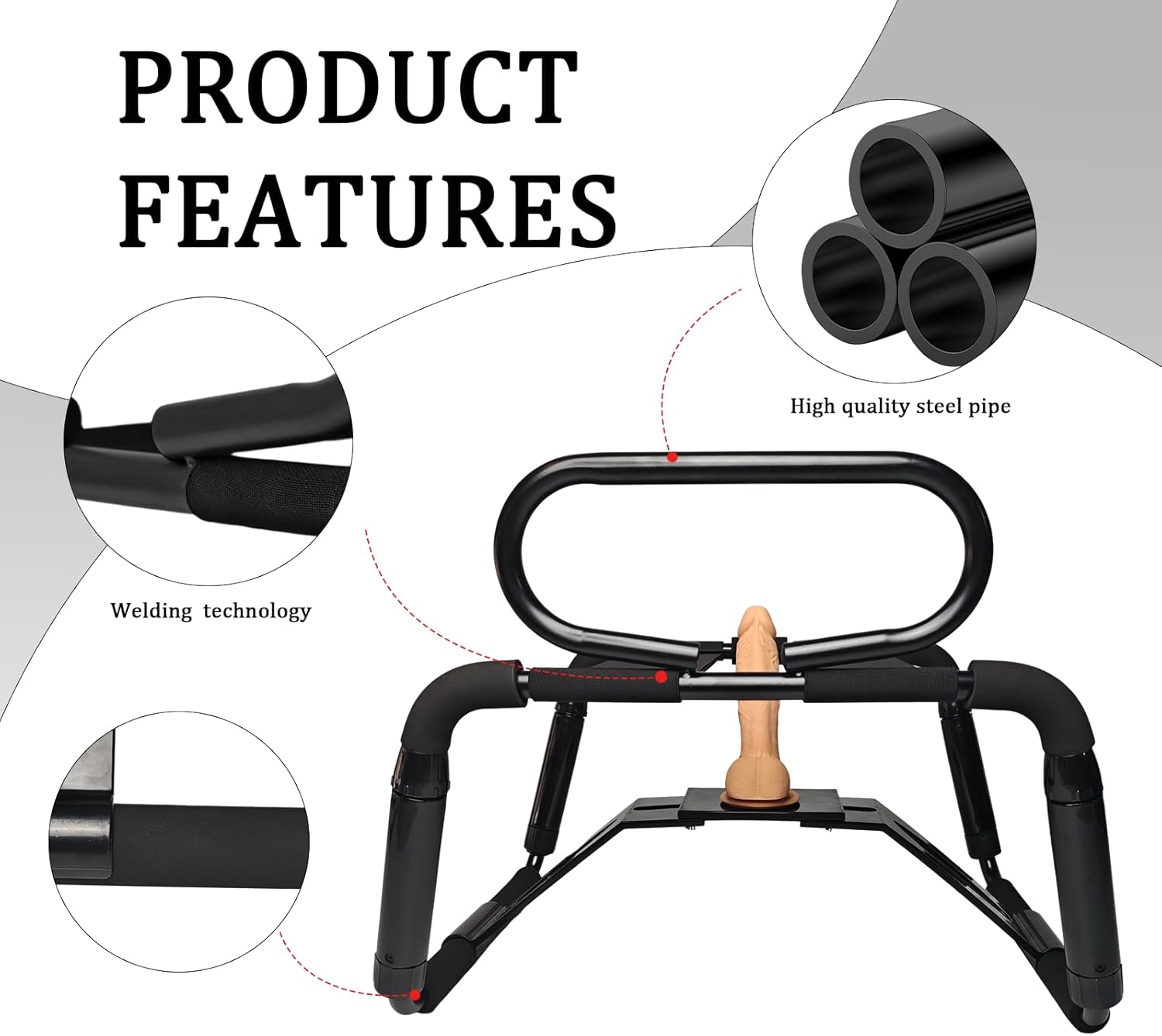 RhythmRise Adjustable Sex Chair with Dildo Mount