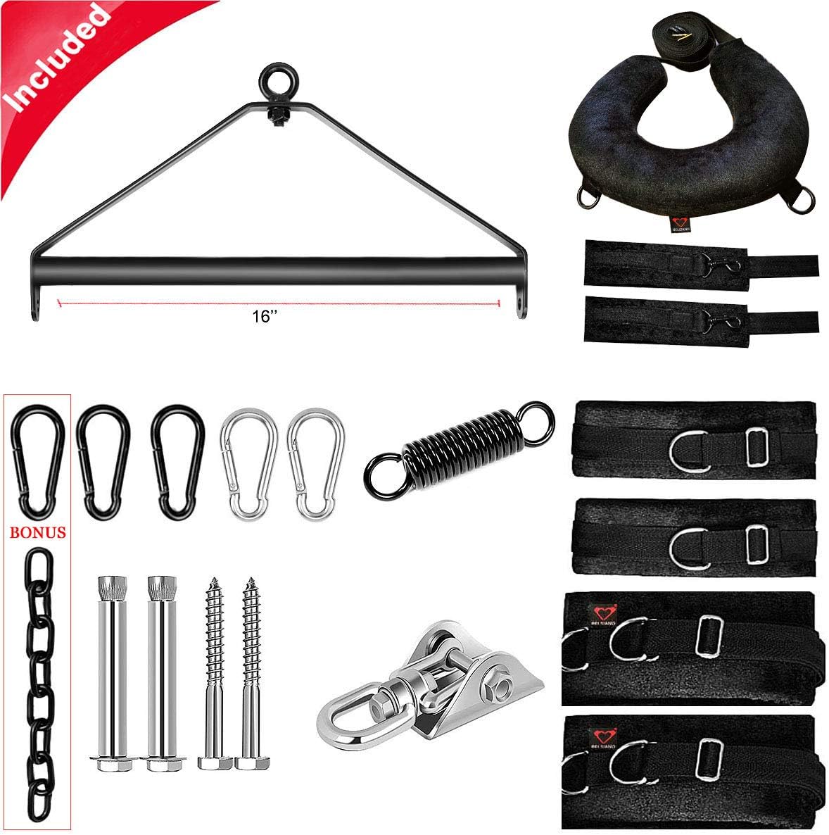 AeroGrip 360° Ceiling Sex Swing with Pillows & Cuffs