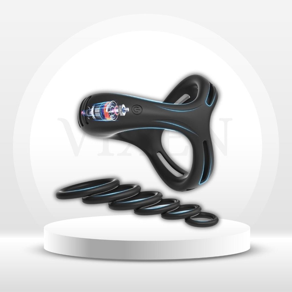 RingRush Vibrating Cock Ring Set with 6 Rings