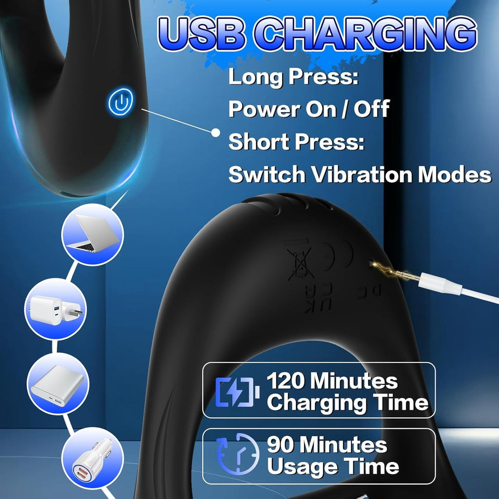 RingRush Vibrating Cock Ring Set with 6 Rings