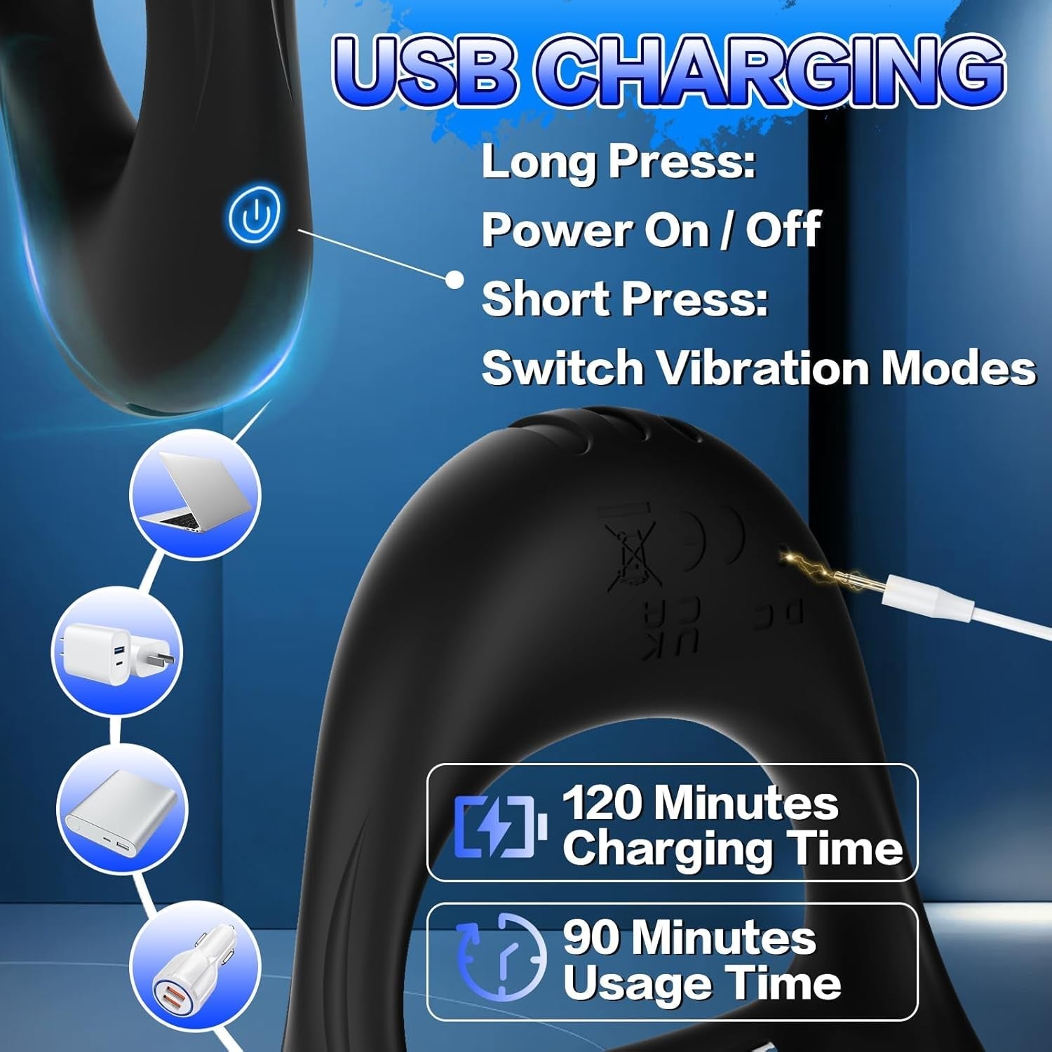 RingRush Vibrating Cock Ring Set with 6 Rings