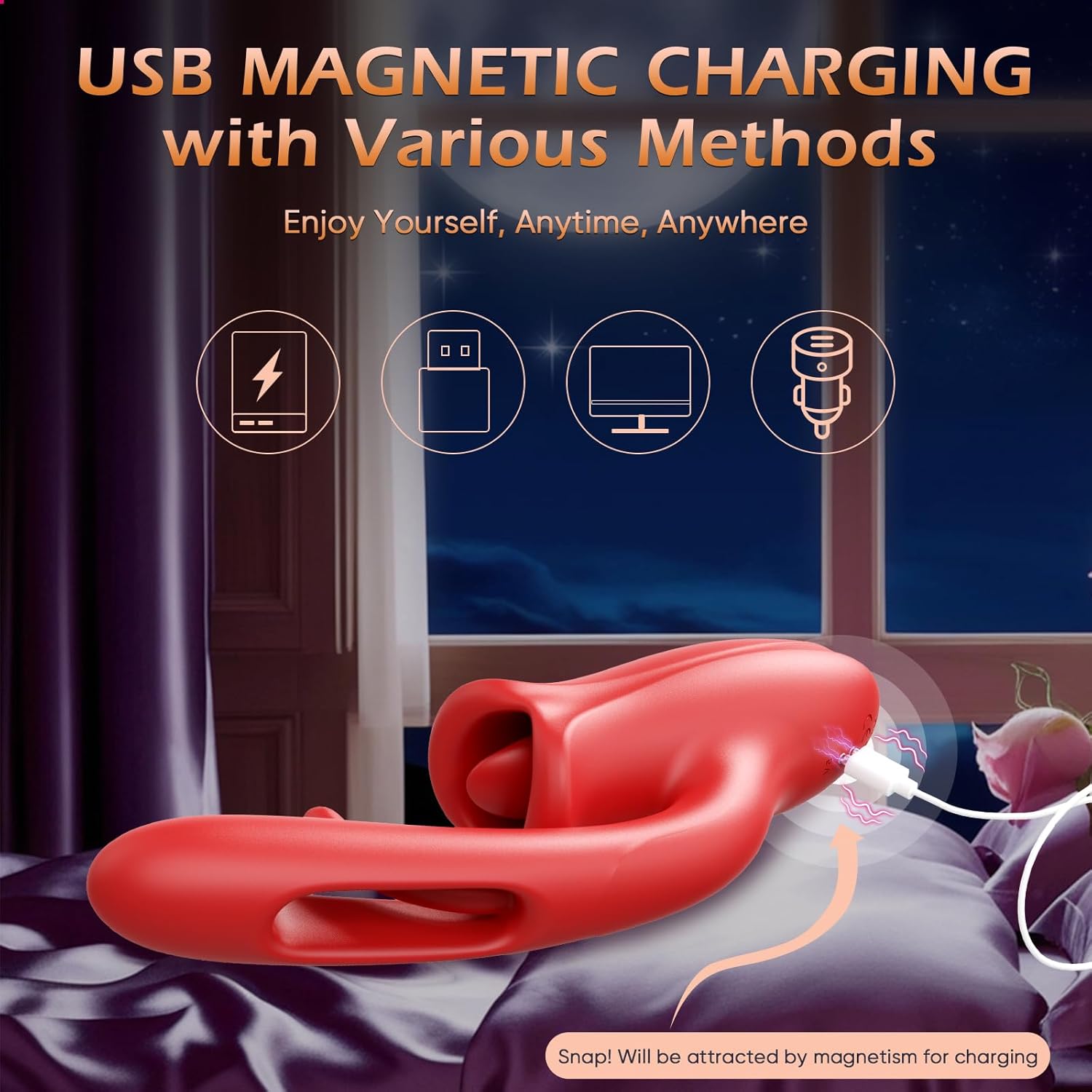 RogueBeauty 5-in-1 Licking, Vibrating & Flapping Stimulator