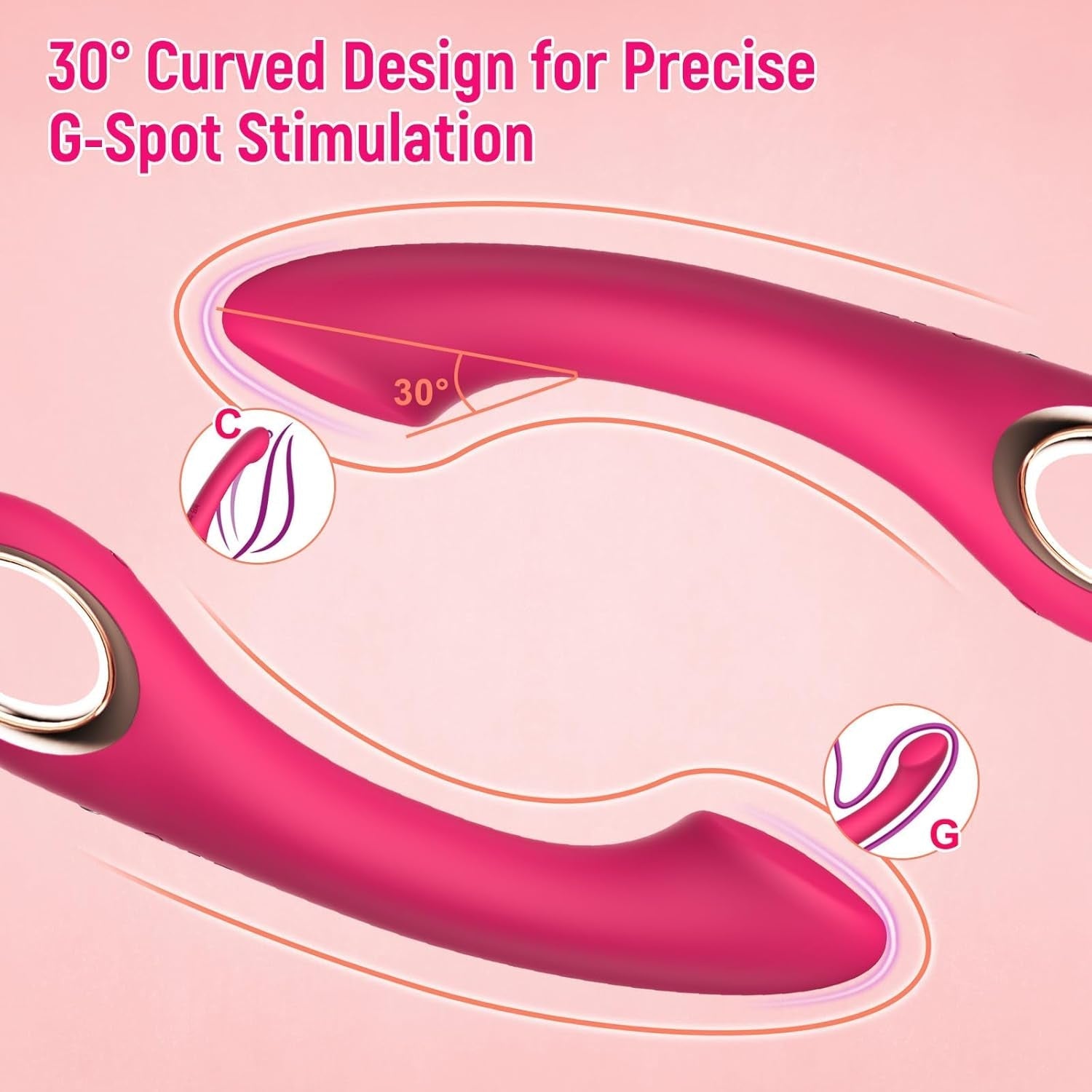 RoseArc Curved G-Spot Vibrator Wand