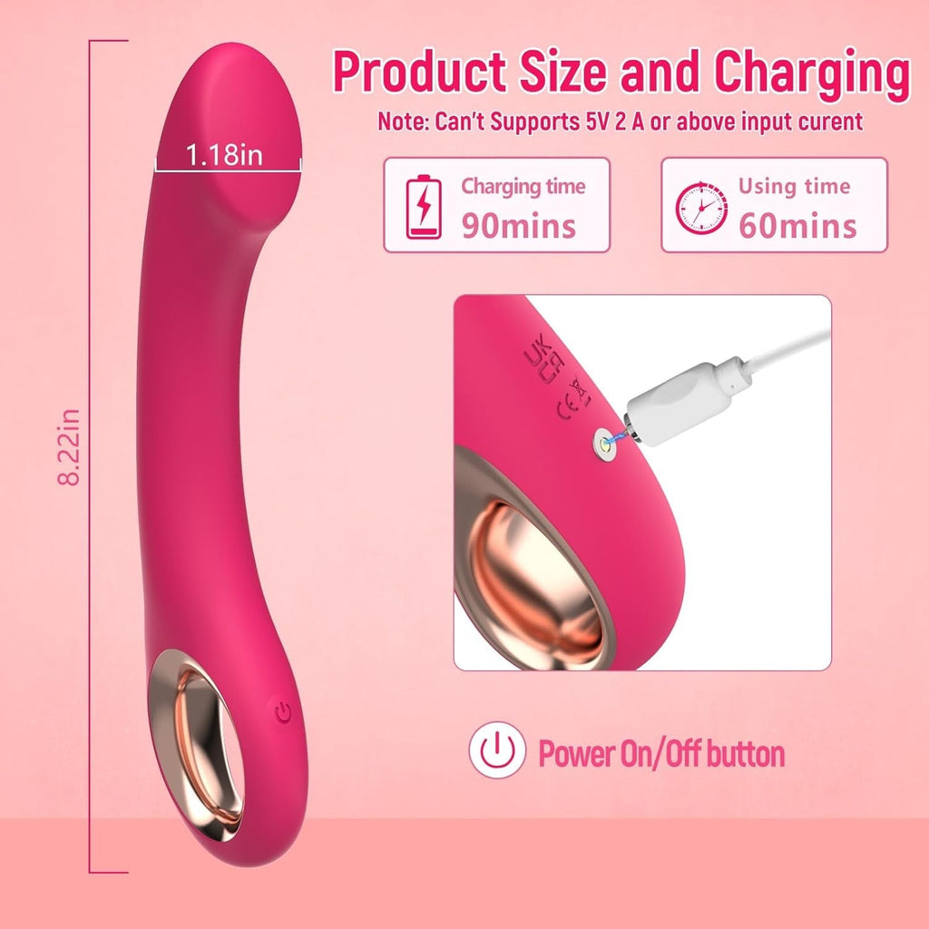 RoseArc Curved G-Spot Vibrator Wand