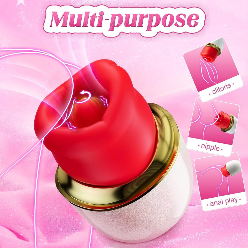 RoseAura 3-in-1 Rose Suction Tongue Vibrator