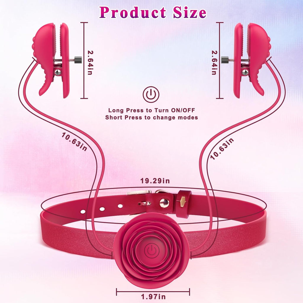 RoseBond Nipple Vibrator & BDSM Choker