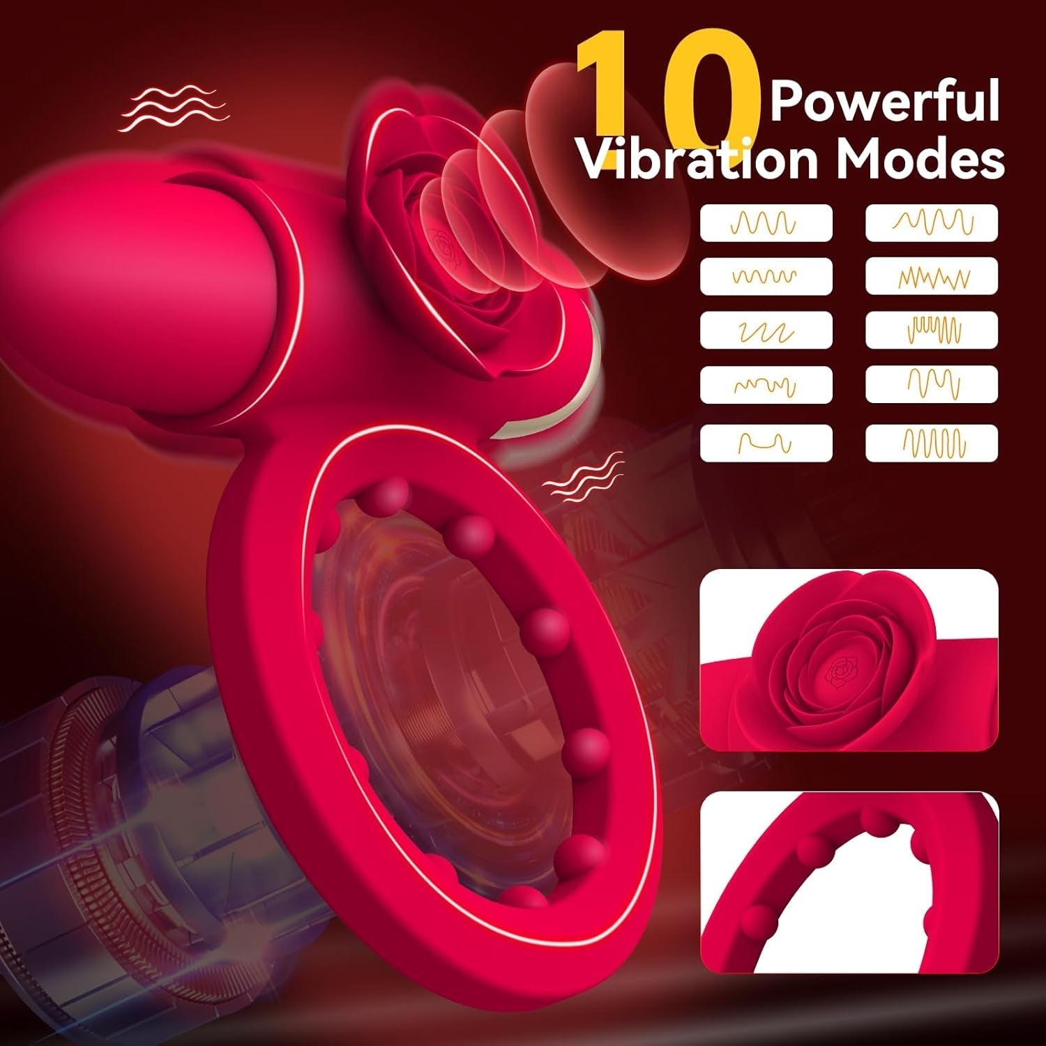 RoseBullet Vibrating Cock Ring Clit Stimulator