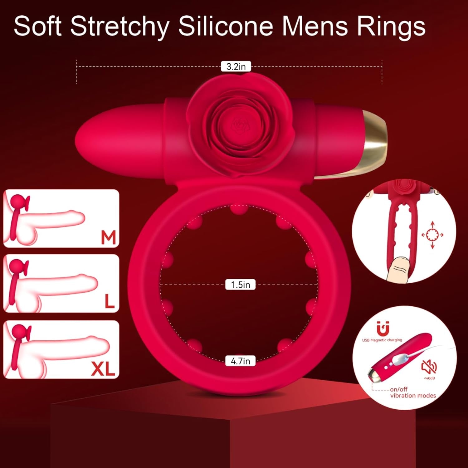 RoseBullet Vibrating Cock Ring Clit Stimulator