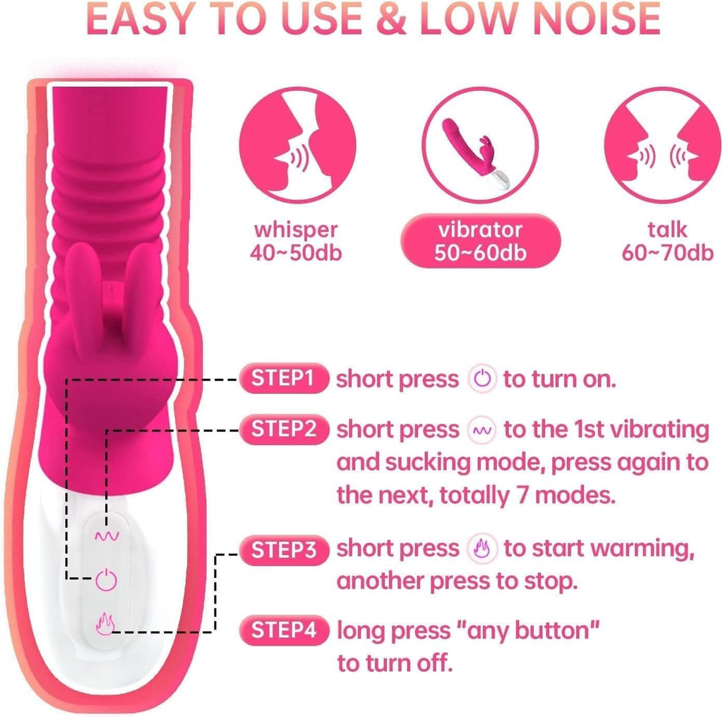 RoseBunny Heated Rabbit Vibrator Dildo