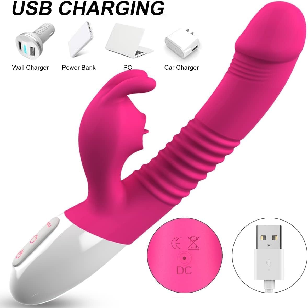 RoseBunny Heated Rabbit Vibrator Dildo