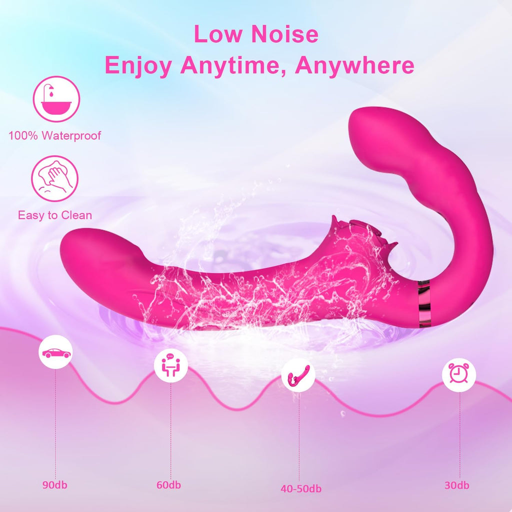 RoseDuo Strapless Vibrating Double Dildo