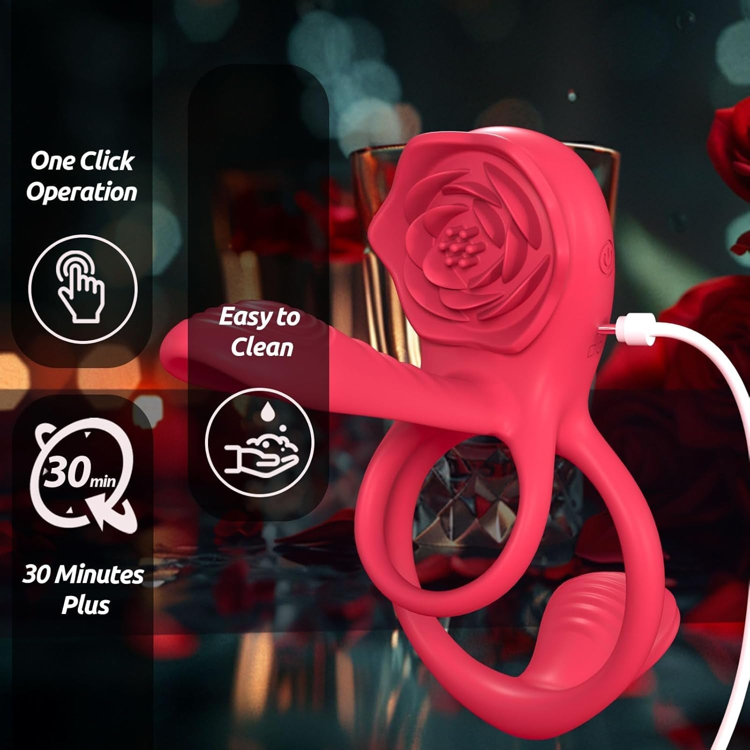 RoseFuse Cock, Taint & Clit Couples Ring