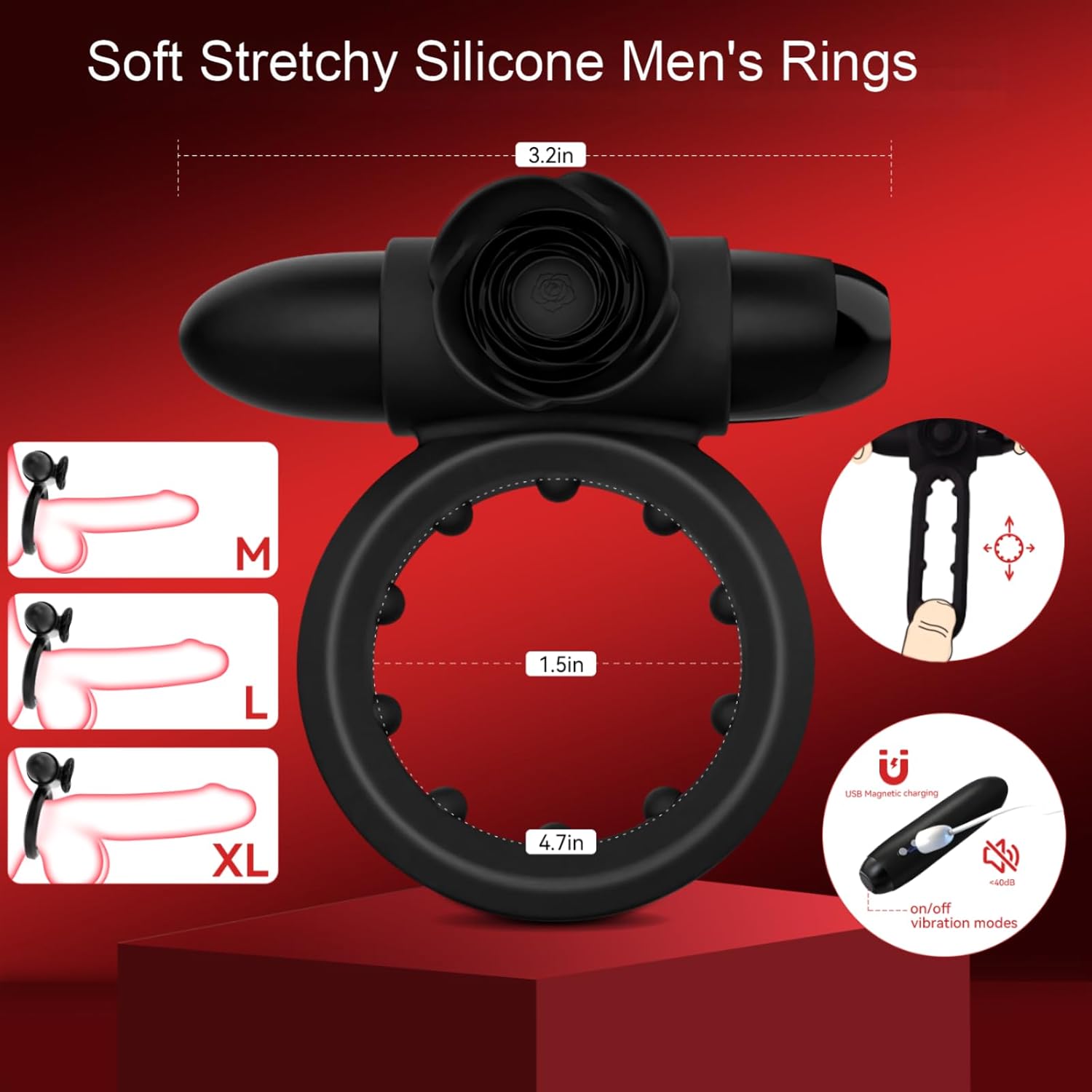 RoseGrip Bullet Vibrator Penis Ring