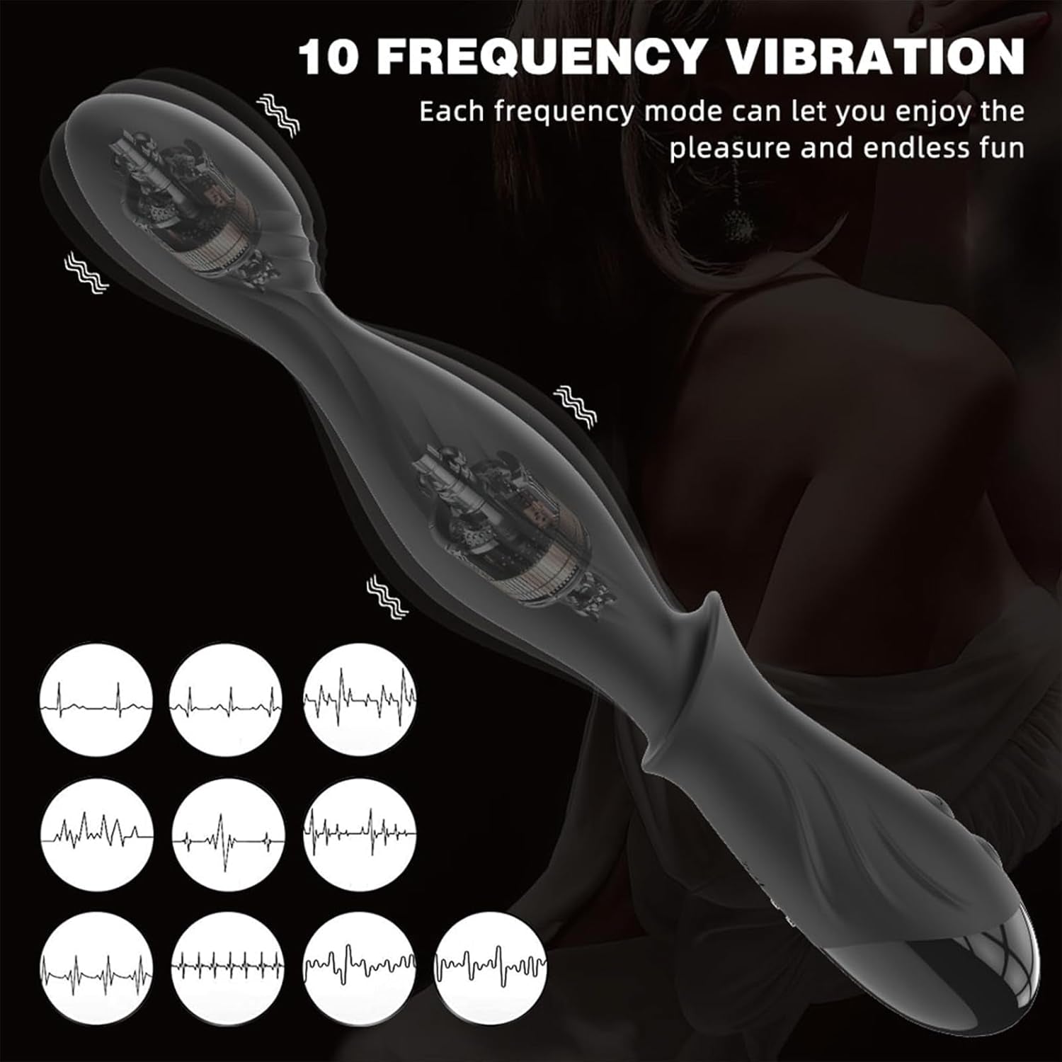 RoseHeat Heated Vibrating Anal Beads Prostate Massager