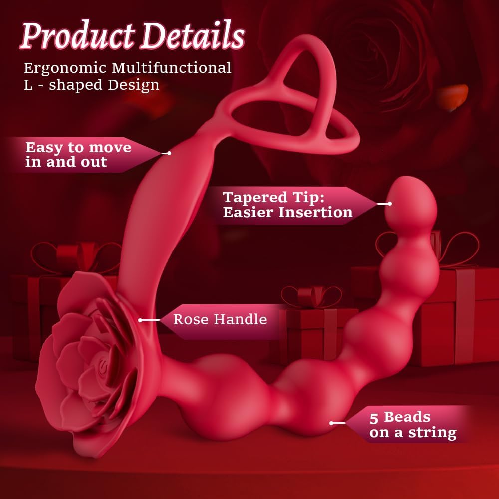 RoseLock 3-in-1 Anal Vibrator with Dual Ring & Remote