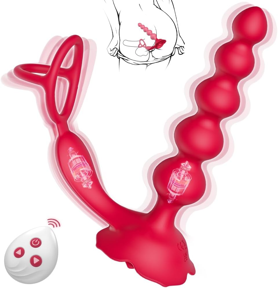 RoseLock 3-in-1 Anal Vibrator with Dual Ring & Remote