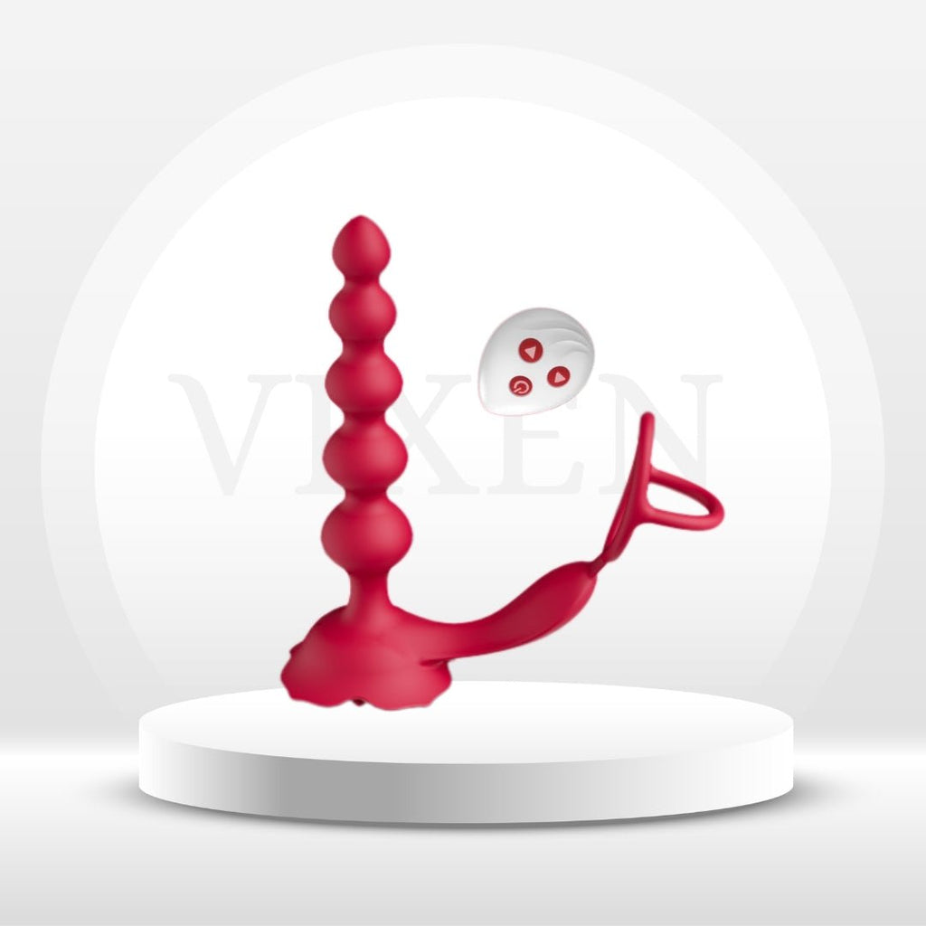 RoseLock 3-in-1 Anal Vibrator with Dual Ring & Remote