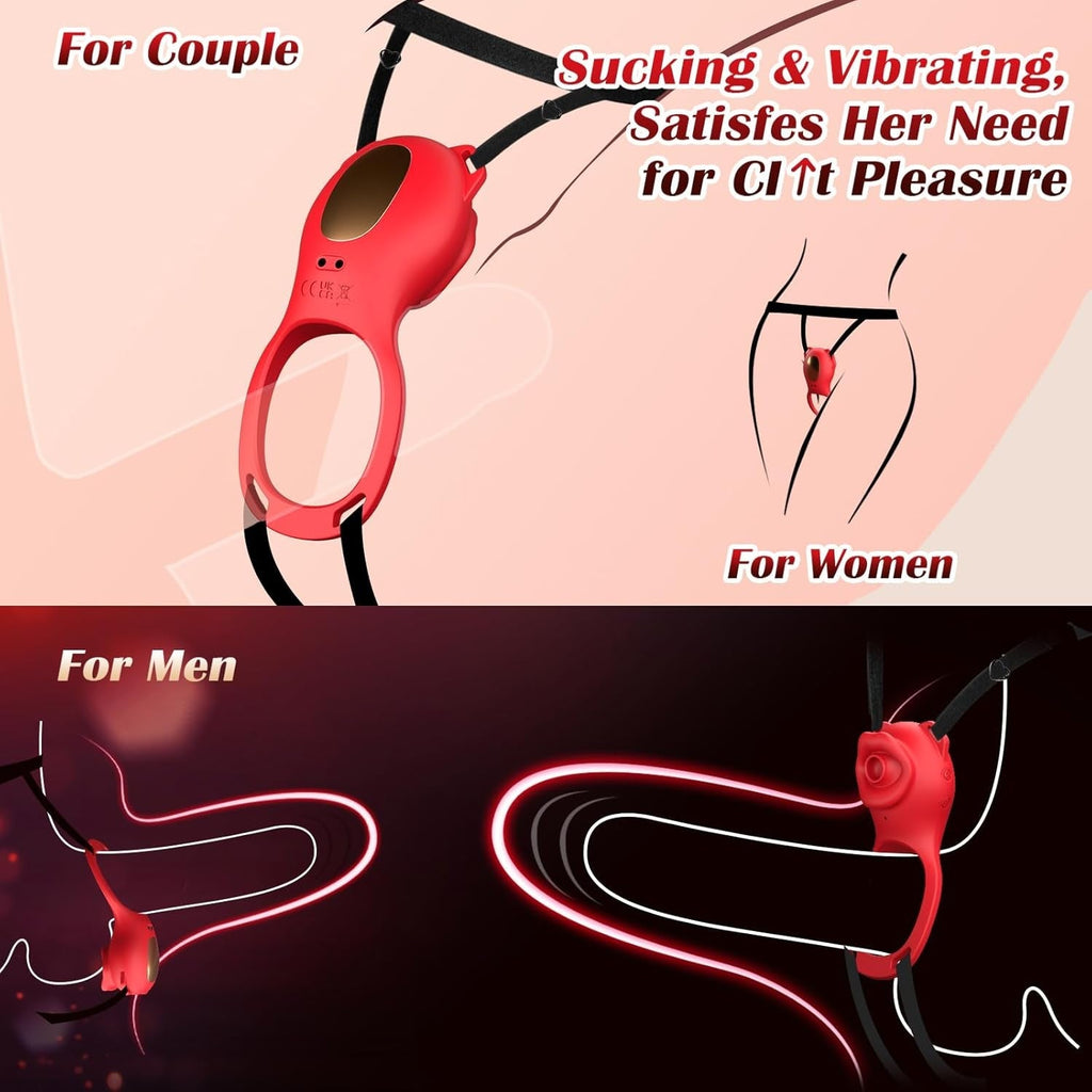RoseLoop Wearable Rose Clit Sucker Couples Ring