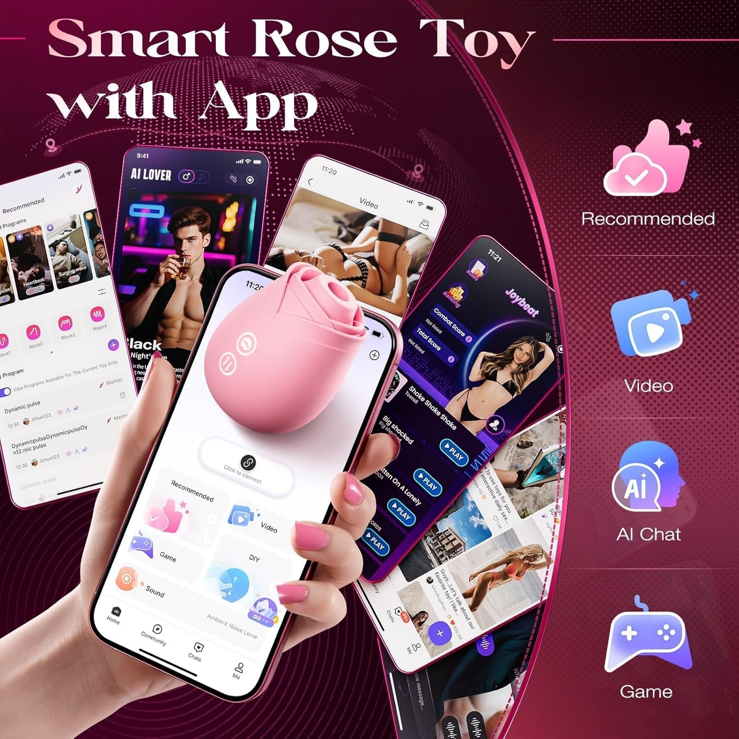RoseLure AI Sync Suction Vibrator for Women